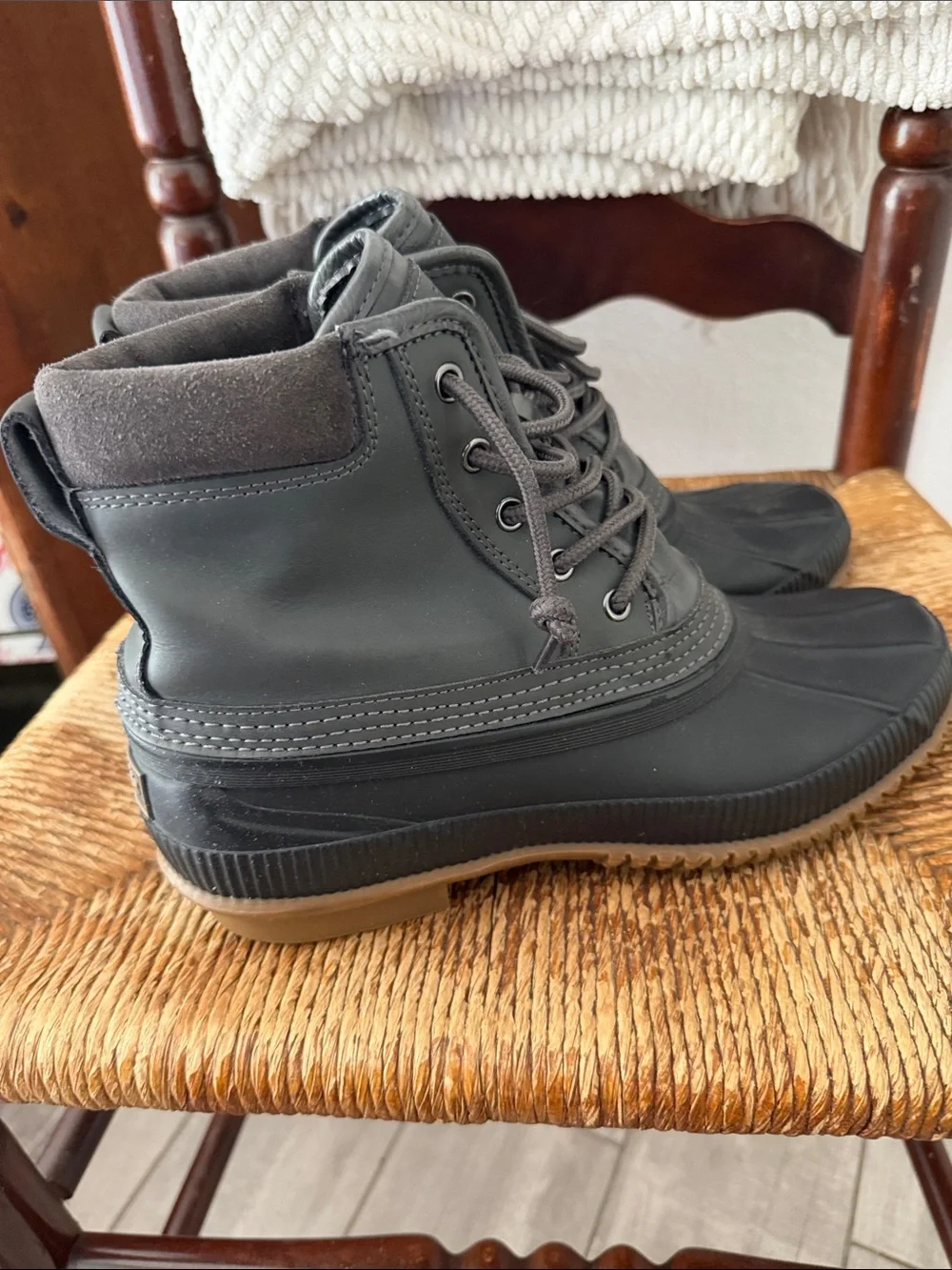 Tommy Hilfiger Charcoal Gray Waterproof Duck Boots